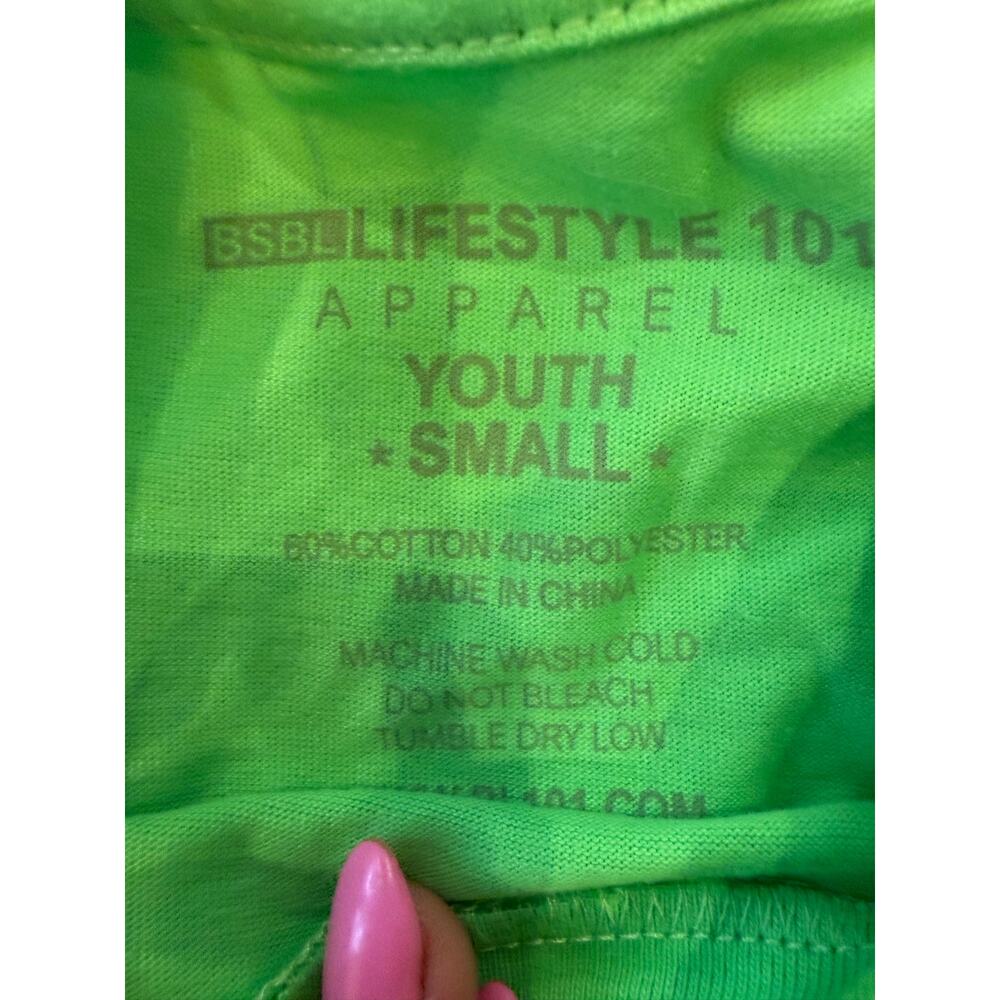 Baseball Lifestyle 101 Green Tee Kids Size S New with Tags cross bones - Picture 5 of 5